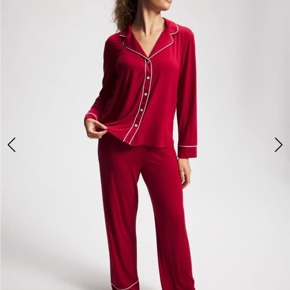 SOMA COOL NIGHTS 2 Piece Pajama Set Pants (M)  Top (L) Paint The Town Red Size S - Picture 2 of 12